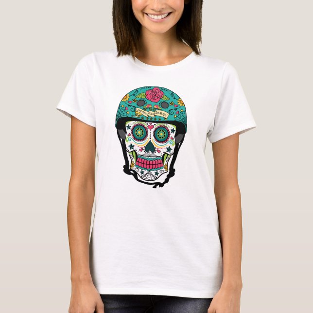 Derby de Los Muertos - skalle för rullDerby socker T Shirt (Framsida)