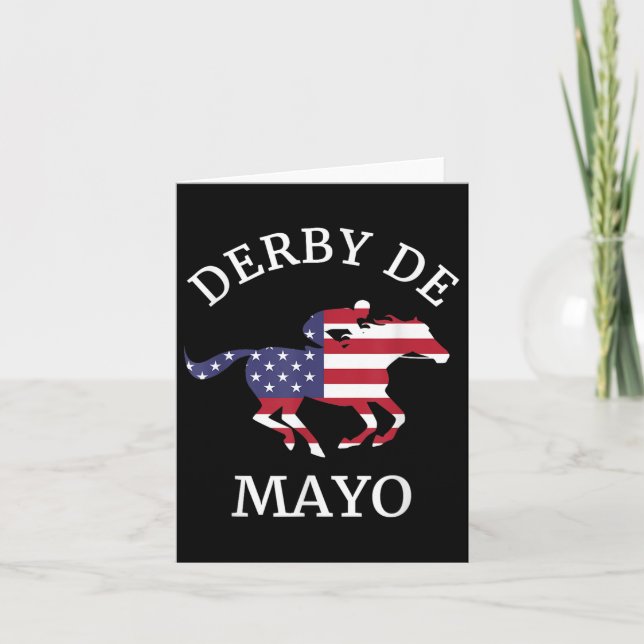 Derby De Mayo , Funny, Cinco De Mayo, Horse Tävlin Kort (Framsida)
