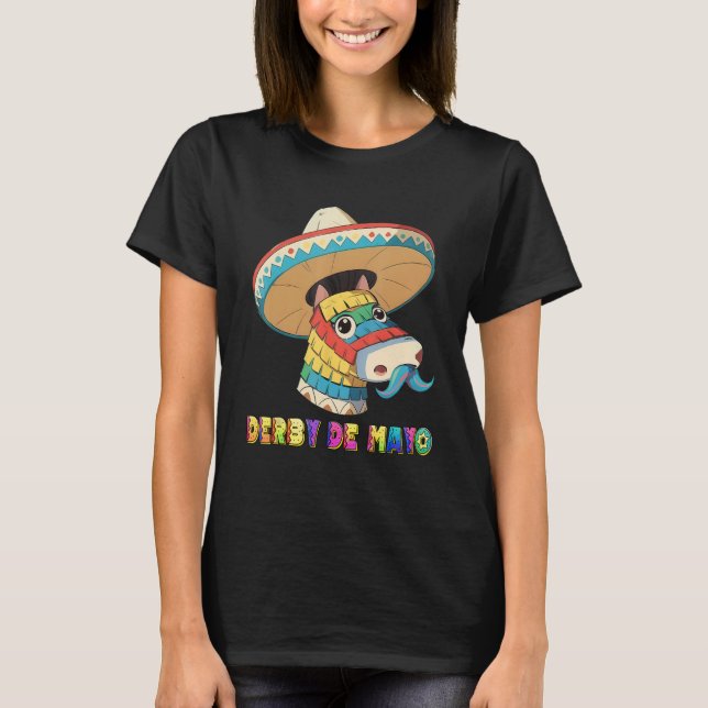 Derby De Mayo Kentucky Horse Race Pinata T Shirt (Framsida)