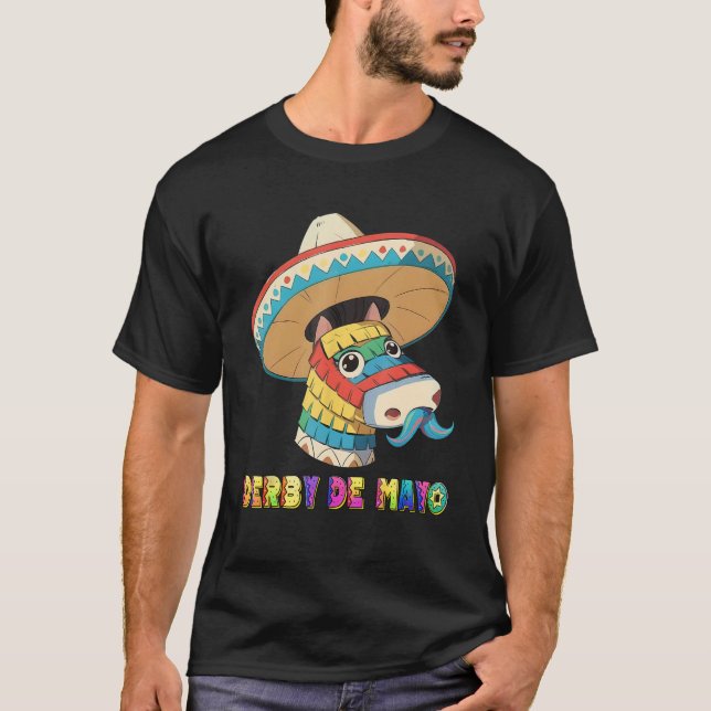 Derby De Mayo Kentucky Horse Race Pinata T Shirt (Framsida)