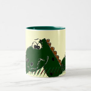 Derby Dinasour som dricker muggen Två-Tonad Mugg