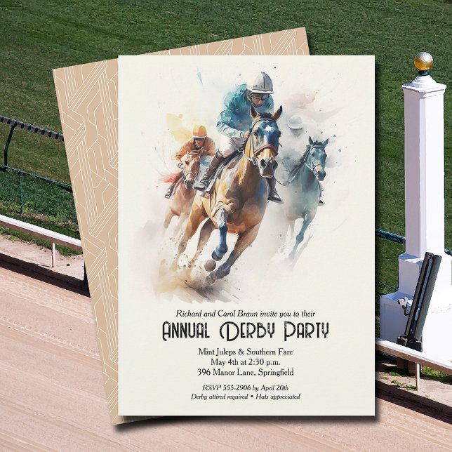 Derby Horse and Jockey Party Inbjudningar (Racehorses and Jockeys Derby Party Invitations - INSTANT DOWNLOAD and/or PRINTED or both!)