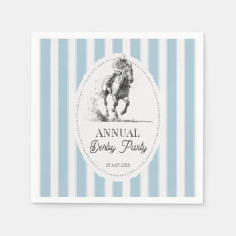 Derby horse racing party retro stripes monogrammed pappersservett