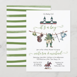 Derby Horse Tävla Baby Shower Clothesline Inbjudningar