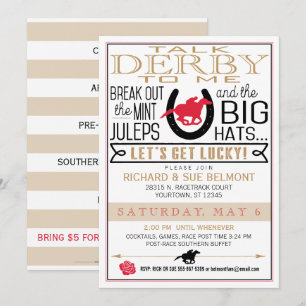 Derby Horse Tävla Party Black/Red/Guld Inbjudningar