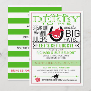 Derby Horse Tävla Party Black/Red/Kelly Inbjudningar