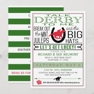 Derby Horse Tävla Party Blk/Red/Dk Kelly Inbjudningar