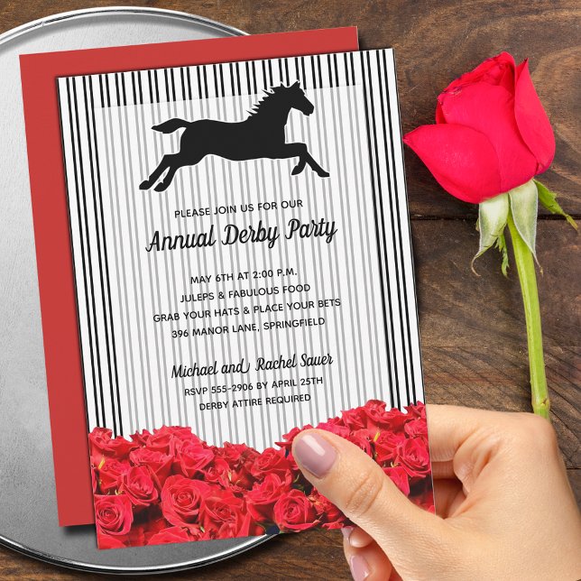 Derby Horse Tävla Ro Rand Inbjudningar (Order INSTANT DOWNLOAD to send digitally or PRINTED invitations to mail or both!)