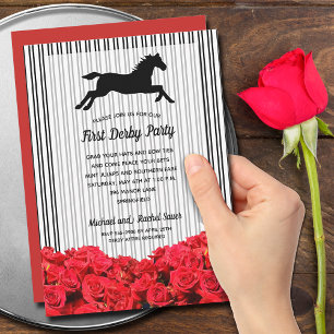 Derby Horse Tävla Röd ros Inbjudningar