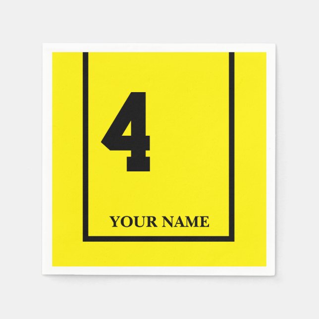 Derby Horse Tävling Gult 4 Anpassningsbar Papperss Pappersservett (Framsidan)