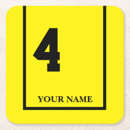 Derby Horse Tävling Gult 4 Personlig Underlägg Papper Kvadrat