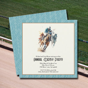 Derby Horses and Jockeys Aqua Party Inbjudningar