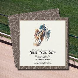 Derby Horses och Jockeys Brown Party Inbjudningar