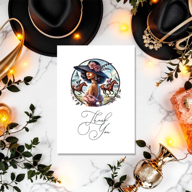 Derby-Inspired ’Off to the Altar’ Möhippa Tack Kort (Derby-Inspired "Off to the Altar" Bridal Shower Thank You Card)