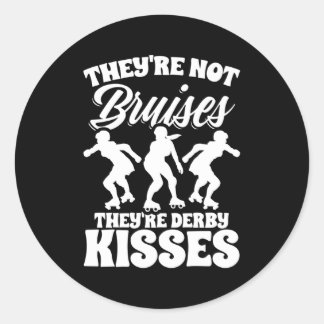 Derby Kisses Roller Derby Skater Skates Roller ska Runt Klistermärke