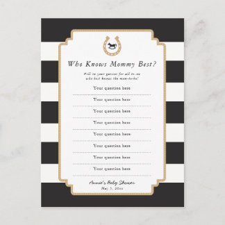 Derby Mamma Quiz Vår Baby Shower Game Card Inbjudan Vykort