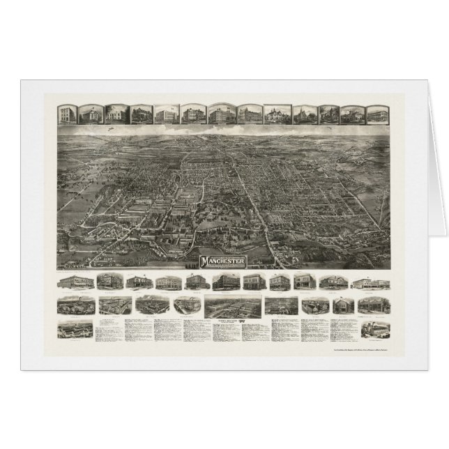 Derby (Manchester), panorama- karta för CT - 1914 Hälsningskort (Framsidan Horizontal)