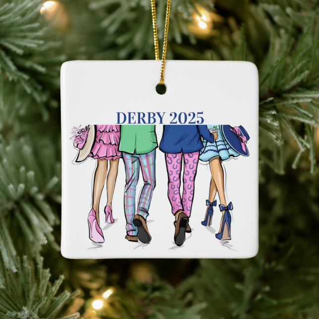 Derby Mode Par Derby Hästkapplöpning Julgransprydnad Keramik (Träd)