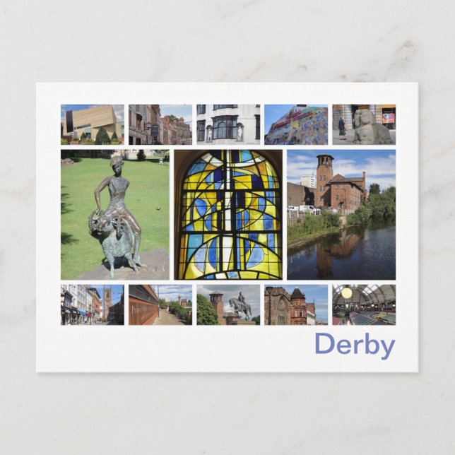Derby multi-image-vykort vykort (Framsida)