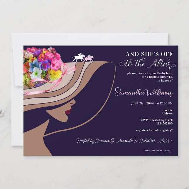 Derby på väg till altaret Hästkapplöpning Bröllops Inbjudningar (Framsida)