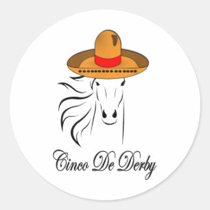 Derby Party Cinco De Mayo Horse Tävla Sombrero Me Runt Klistermärke
