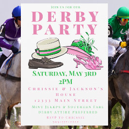Derby Party Finare Hats Shoes Mode Preppy Inbjudningar