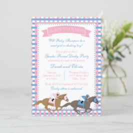Derby Party Gender Reveal Baby Shower-inbjudan Inbjudningar