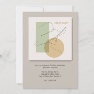 Derby Party Hand-draget Woman-inbjudan Inbjudningar