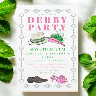 Derby Party Hat Shoes Mode Preppy Inbjudningar