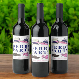 Derby Party Hat Shoes Mode Preppy Navy Vinflaska Etikett