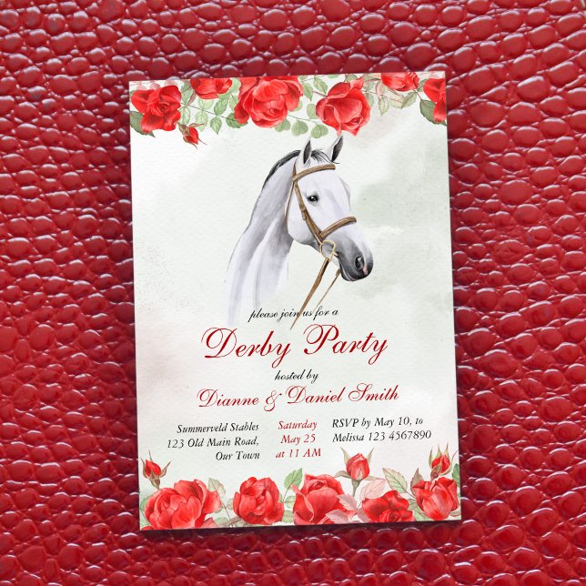 Derby party, horse, elegant equestrian party inbjudningar (Skapare uppladdad)