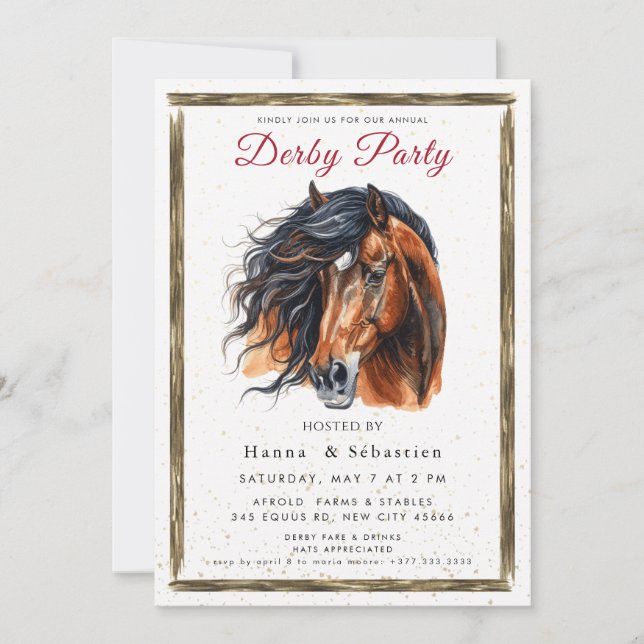 Derby Party Invitation Inbjudningar (Framsida)
