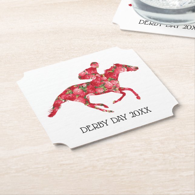 Derby Party Racehorse and Rosor Underlägg Papper (Vinklad)
