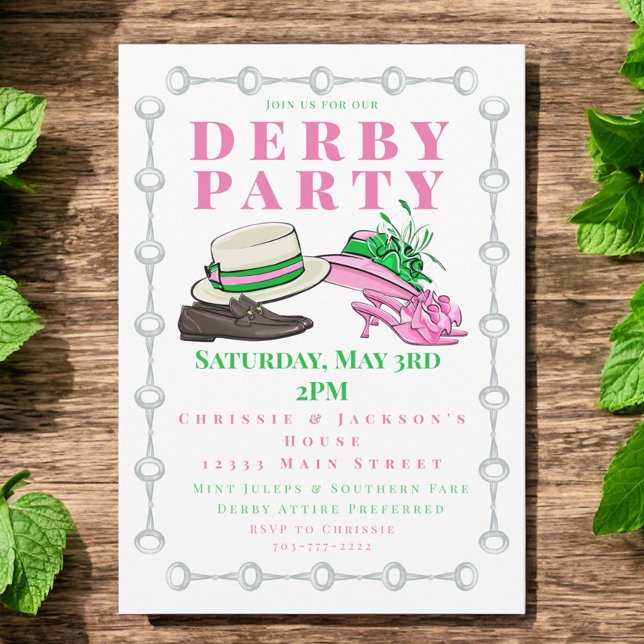 Derby Party Shoes Finare Hats Mode Preppy Inbjudningar (Skapare uppladdad)