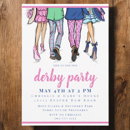 Derby Party Snyggt Par Preppy Horse Tävla Inbjudningar