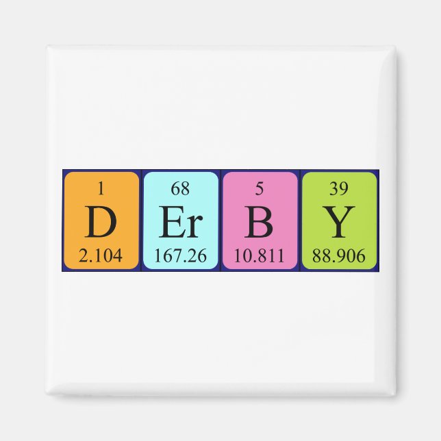 Derby Periby bord namn magnet (Framsidan)