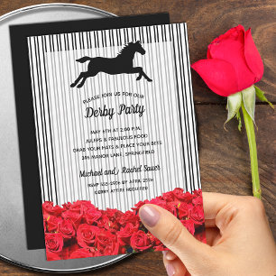 Derby Racehorse Silhouette och Ro Party Inbjudningar