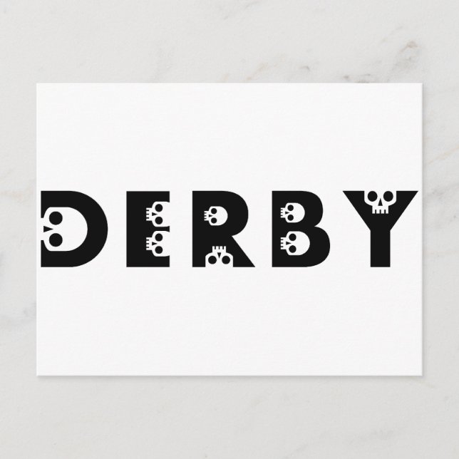 derby: skallphabet vykort (Framsida)