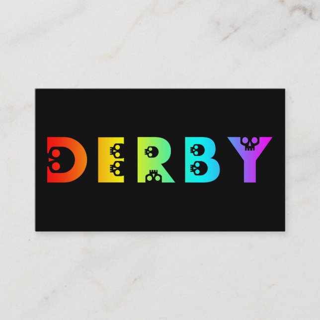 derby: skullphabet visitkort (Framsida)