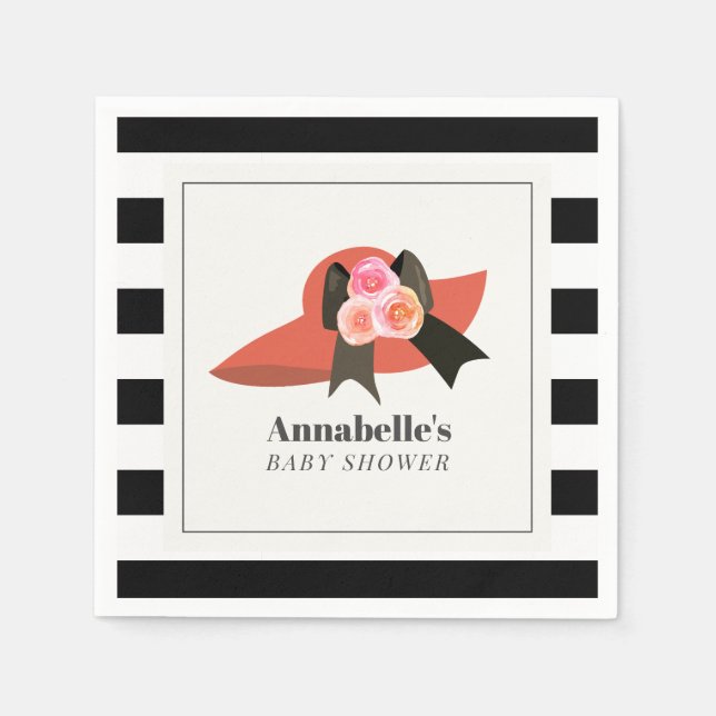 Derby Stil Big Red Hat Ro Baby Shower Pappersservett (Framsidan)