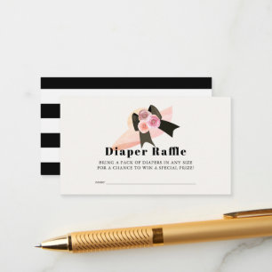 Derby Stil Big Rosa Hat Ro Diaper Raffle Biljett Tilläggskort
