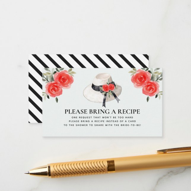 Derby Stil Hatt Roser Bröllopsfest Recept Förfråga Tilläggskort (Fram/Back In Situ)