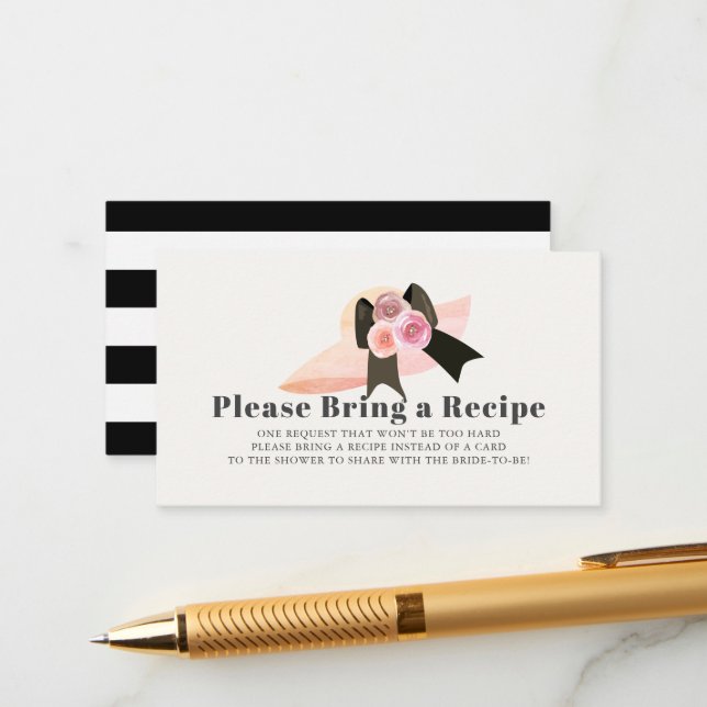 Derby Stil Rosa Hat Möhippa Recipe-begäran Tilläggskort (Fram/Back In Situ)