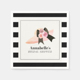 Derby stil stor rosa hatt ros bröllopsdusch pappersservett