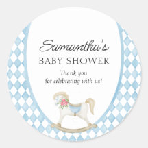 Derby Tävling Rocking Horse Watercolor Baby Shower