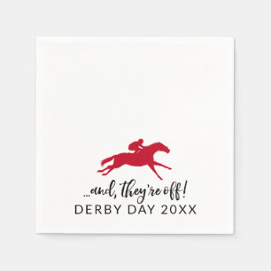 Derby Theme Jockey och Tävling Horse Anpassnings Pappersservett