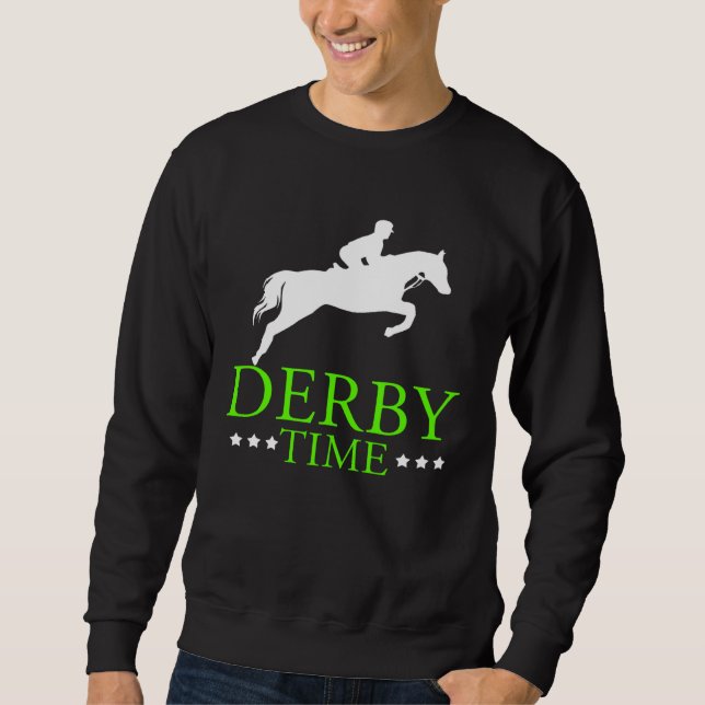 Derby Time Horse Racing Dad Horse Clothing Lång Ärmad Tröja (Framsida)