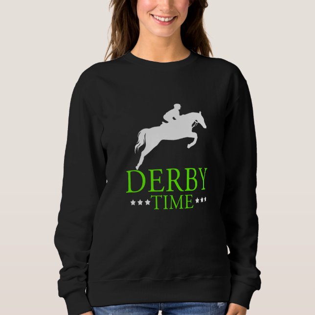Derby Time Horse Tävla Pappa Horses Apparel T Shirt (Framsida)