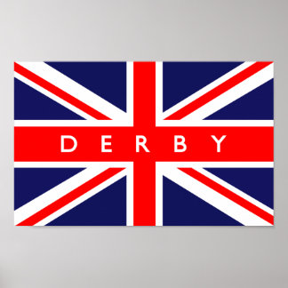Derby UK Flagga Poster