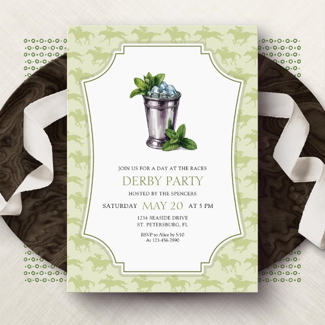 Derbyfest Mint Julep Inbjudan (Skapare uppladdad)